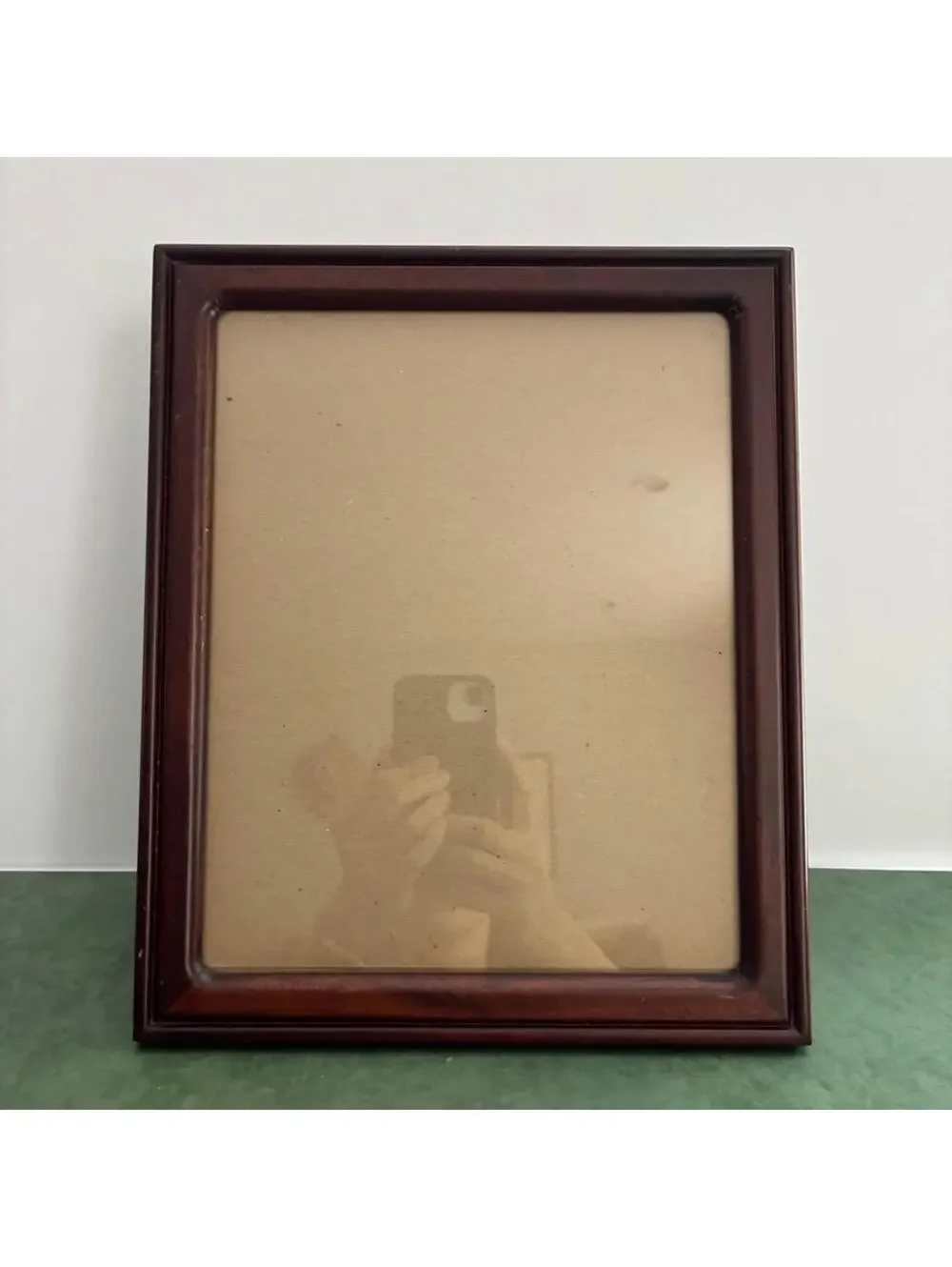 Vintage Dark Wood 8x10 Picture Frame Sliding Back Easel Wall Hanging
